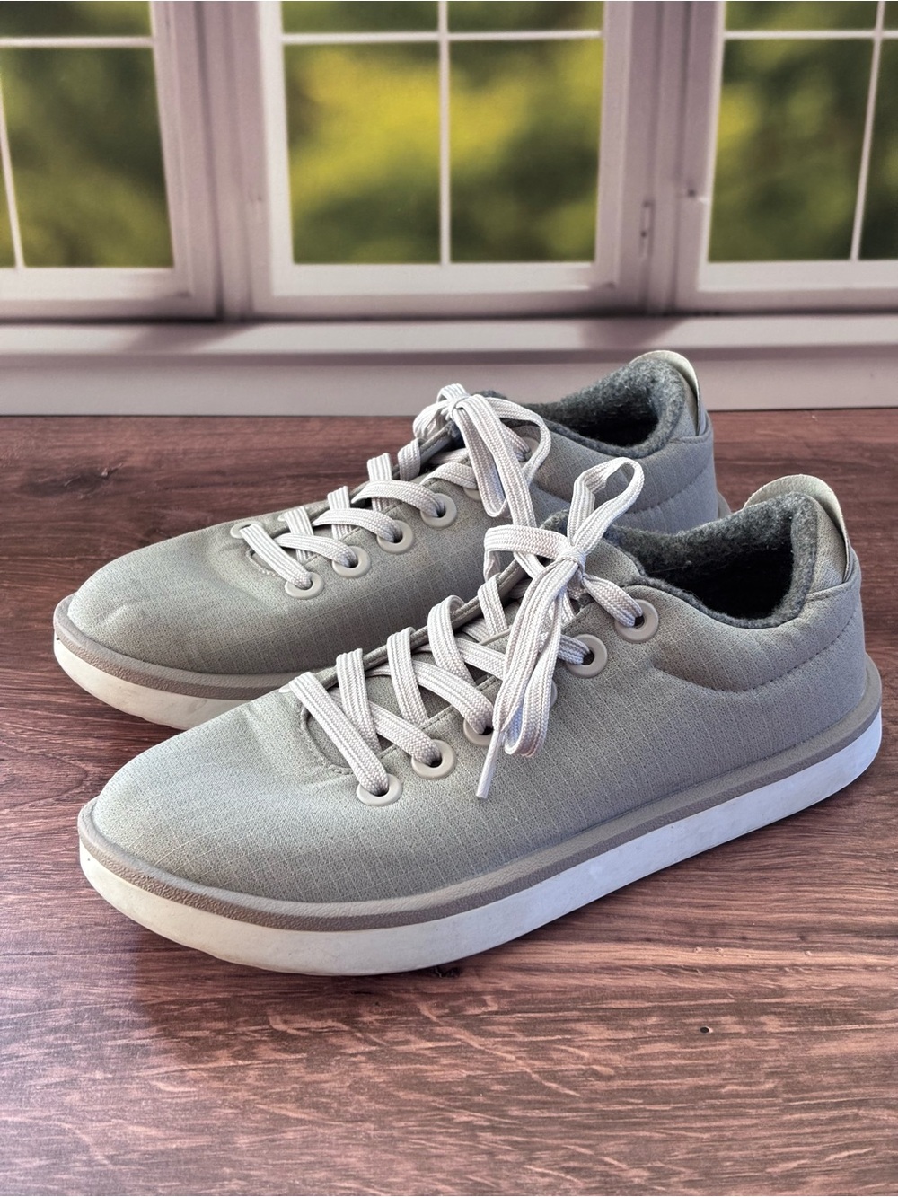 Allbirds Wool Piper Woven Sneakers Womens 8 Gray Lace Up Casual Shoes